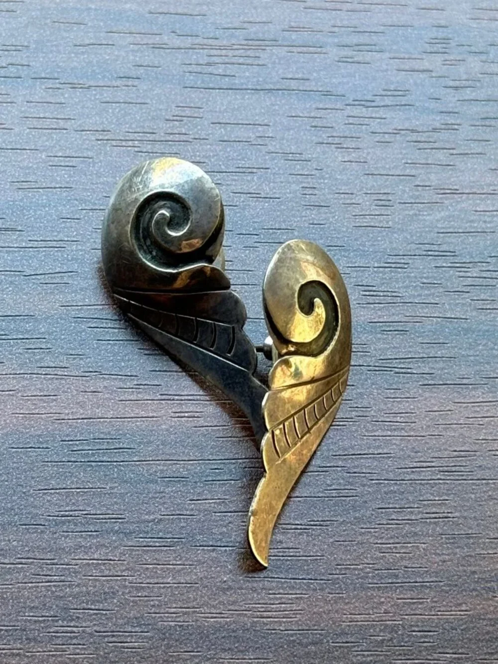 Eddie Chee Navajo Stamped Wings Earrings Sterling Silver Vintage